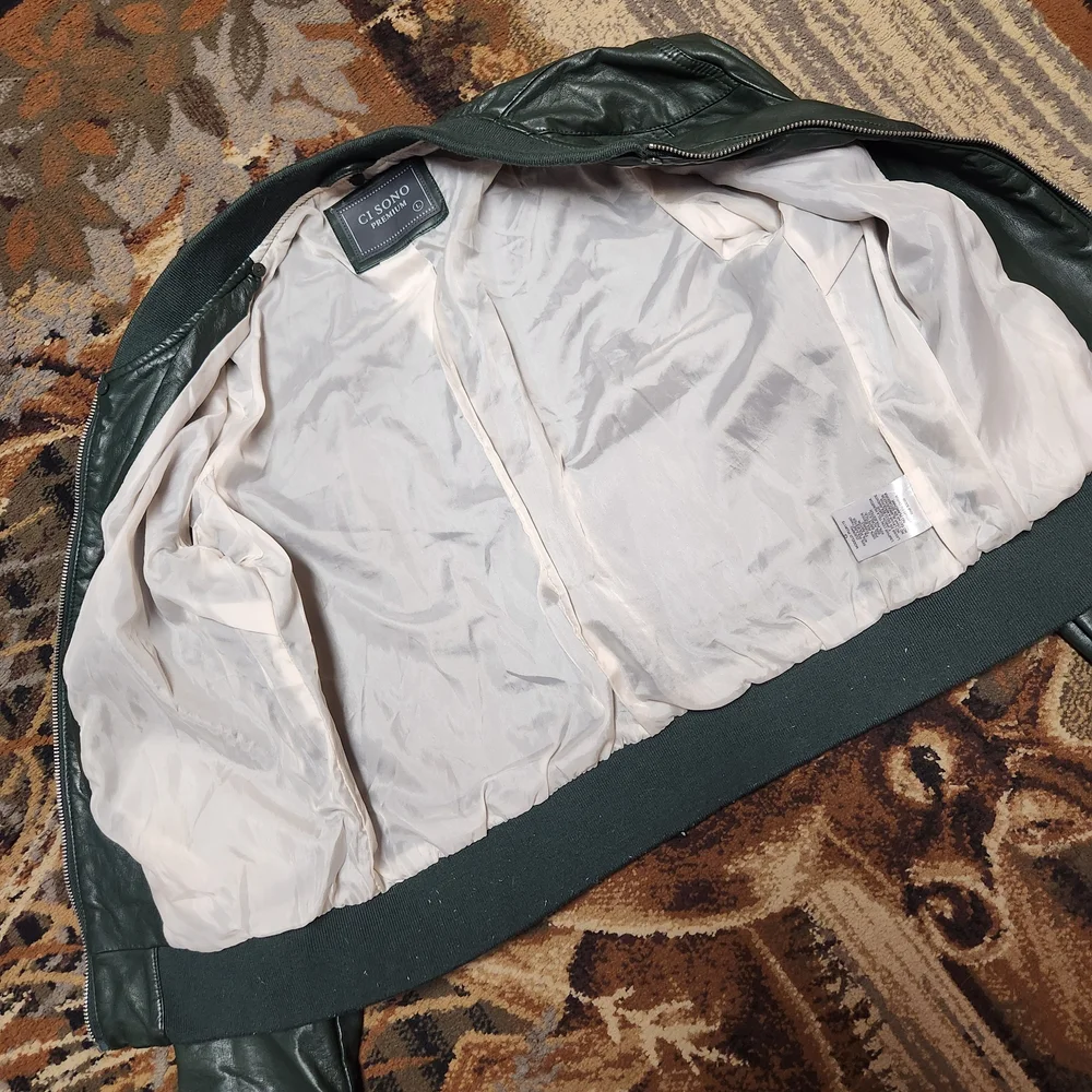Green Bomber Jacket for Women - Picture 3 of 9